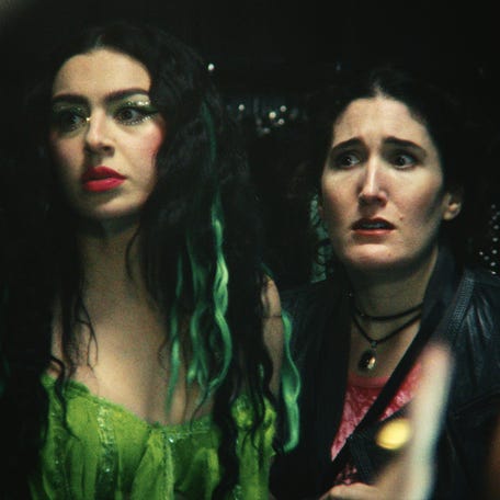 Charli XCX, left, and Kate Berlant in the new mockumentary "The Moment."