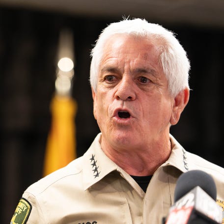 Chris Nanos, Pima County sheriff, updates members of the press on the ongoing case of Nancy Guthrie at the Pima County Sheriff's Department in Tucson on Feb. 5, 2026. Nancy Guthrie, mother of "Today" show anchor Savannah Guthrie, is missing and was last seen the evening of Jan. 31, 2026.