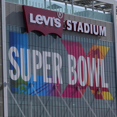 Levi's Stadium in Santa Clara, California, the site of the Super Bowl between the New England Patriots and the Seattle Seahawks on Feb. 8, 2026.