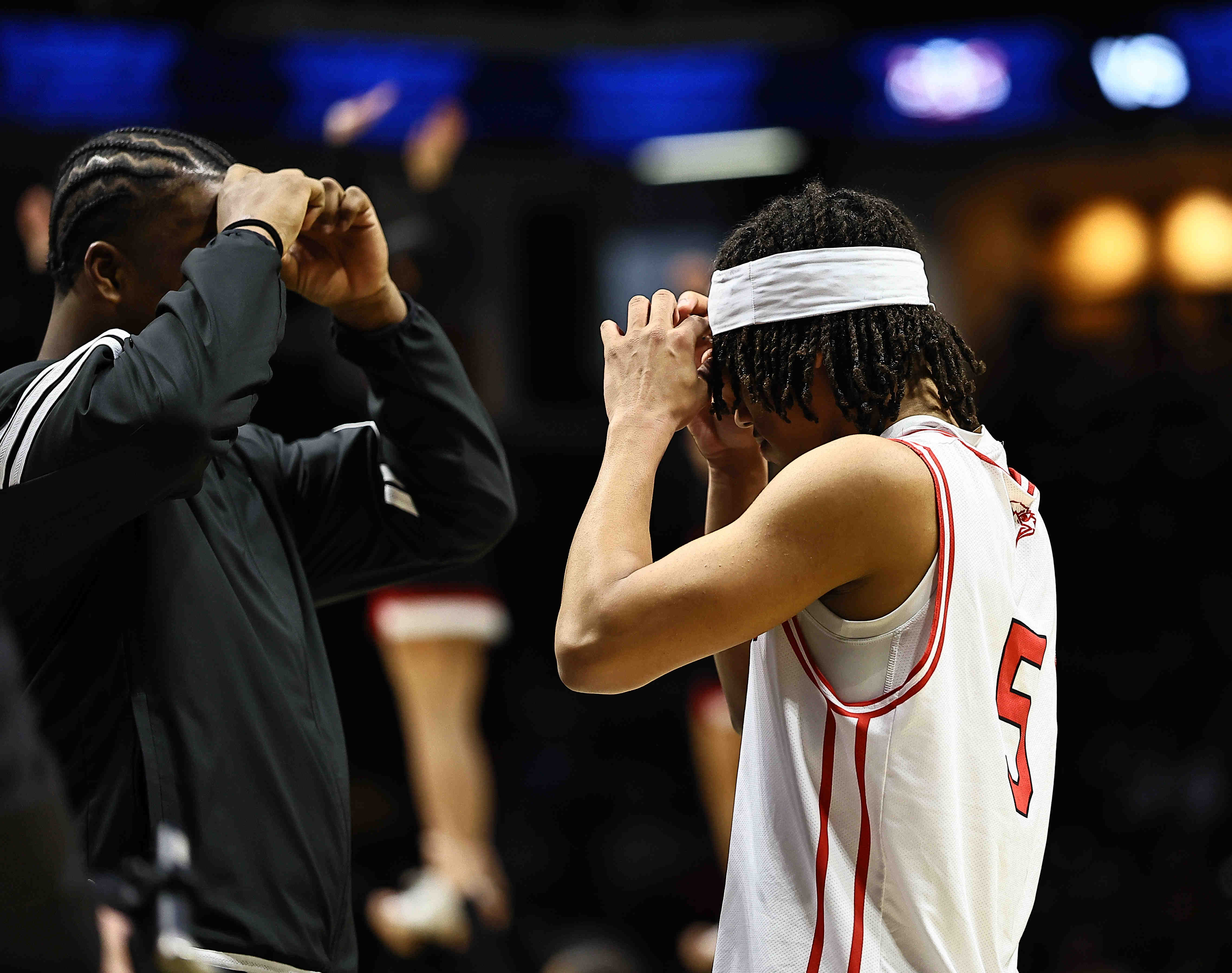 Lakota West guard Andre Richardson (5) is introduced before the Firebirds' 58-53 win over Princeton at Cintas Center, Friday, Feb. 6, 2026.