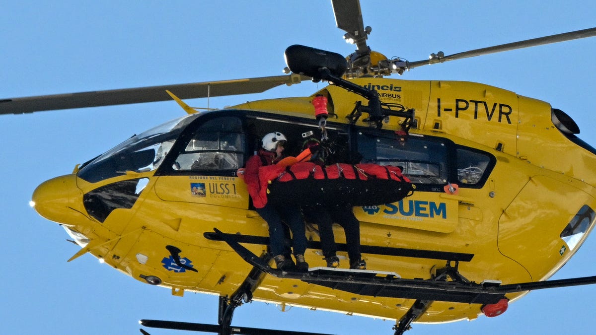 Lindsey Vonn is transported by helicopter after crashing in the women's downhill at the Milano Cortina 2026 Winter Olympic Games.