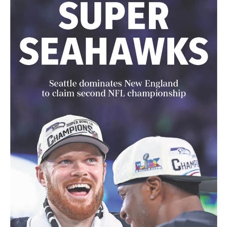 USA TODAY Sports crafted a commemorative page print after the Seattle Seahawks captured their second Super Bowl championship by beating the New England Patriots 29-13 on Feb. 8, 2026.