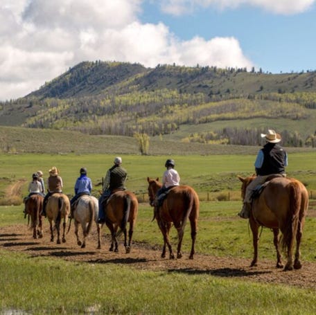 Horseback riding is a big part of a stay at C Lazy U Ranch.