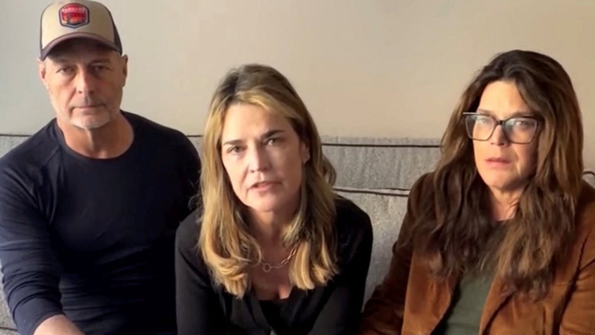 U.S. journalist and television host Savannah Guthrie, accompanied by her siblings Annie and Camron, speaks in a video message, addressing that they are willing to pay for the release of their elderly mother, Nancy Guthrie, who went missing from her Arizona home several days ago, in this screen grab obtained from social media video taken at an unspecified location and released February 7, 2026.