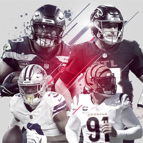 Kenneth Walker III of the Seattle Seahawks, Kirk Cousins of the Atlanta Falcons, George Pickens of the Dallas Cowboys and Trey Hendrickson of the Cincinnati Bengals.