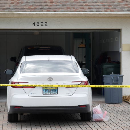 Wednesday morning, Feb. 11, 2026, Sarasota County Sheriff's Office crime scene technicians were documenting the home where multiple shooting victims were found yesterday in the Amberlea neighborhood in Sarasota.