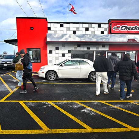 Checkers opens to lines in Worcester.
