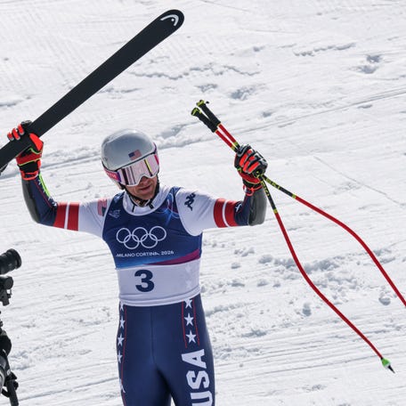 Ryan Cochran-Siegle of United States won silver in the men's alpine skiing super G race during the Milano Cortina 2026 Olympic Winter Games at Stelvio Ski Centre.