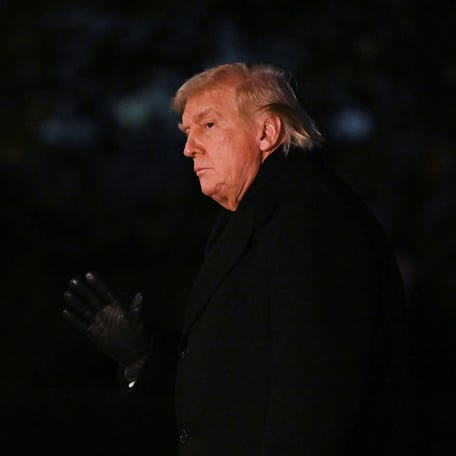 President Donald Trump arrives at the White House, in Washington, D.C., U.S., February 9, 2026.