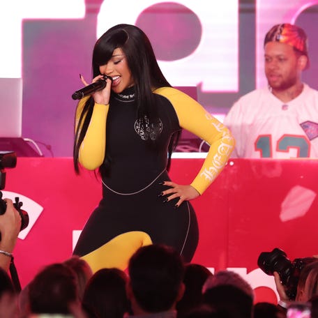 Cardi B performs onstage during the 2026 Fanatics Super Bowl Party at Pier 48 in San Francisco on Feb. 7, 2026.