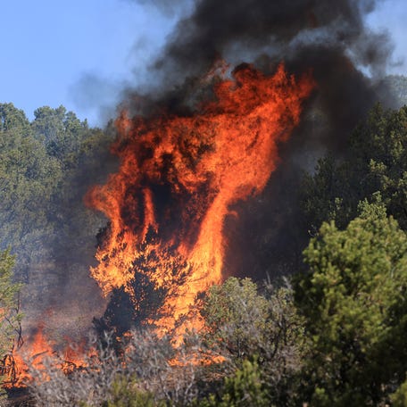 The Hermits Peak and Calf Canyon wildfire burns near Las Vegas, New Mexico, U.S. May 4, 2022.