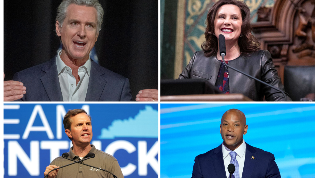 Govs. Gavin Newsom, Gretchen Whitmer, Wes Moore and Andy Beshear.