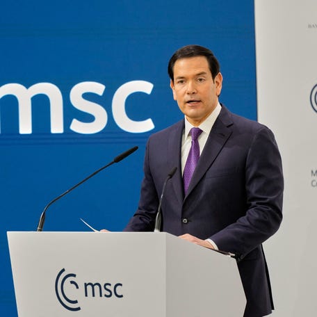 U.S. Secretary of State Marco Rubio speaks at the Munich Security Conference (MSC) on Feb. 14, 2026, in Germany.