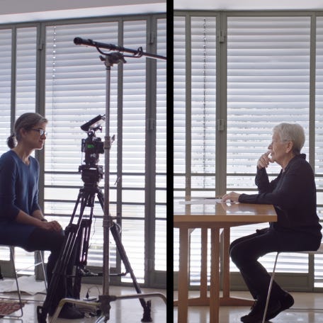 Filmmaker Yael Melamede, left, interviews her mother, architect Ada Karmi Melamede, for the documentary, "Ada — My Mother the Architect," which will screen Feb. 25 at Congregation Beth Israel, 15 Jamesbury Drive, Worcester,