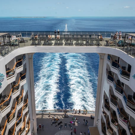General view onboard MSC Cruises' new ship, MSC World America, on April 11, 2025, in Ocean Cay, Bahamas.