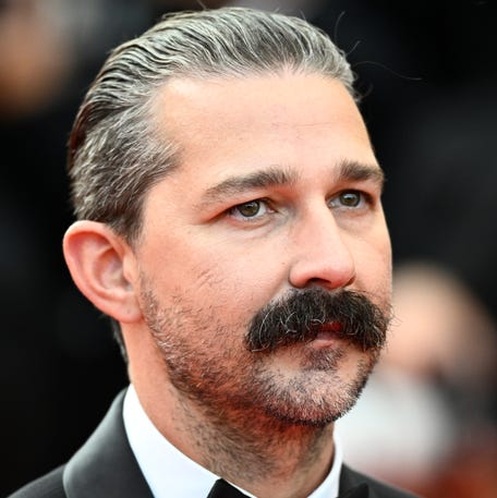 Shia LaBeouf attends "The Phoenician Scheme" red carpet at the 78th annual Cannes Film Festival at Palais des Festivals in Cannes, France, on May 18, 2025.