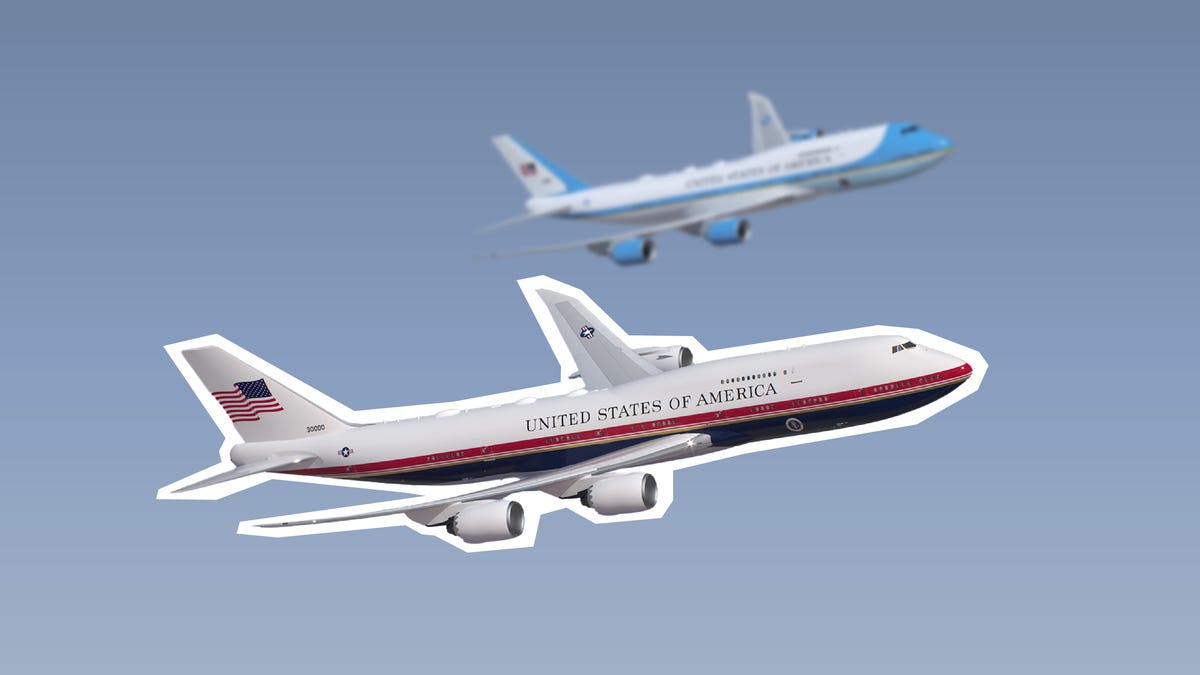 Air Force One gets new red, white, blue and gold paint job Air Force One gets new red, white, blue and gold paint job