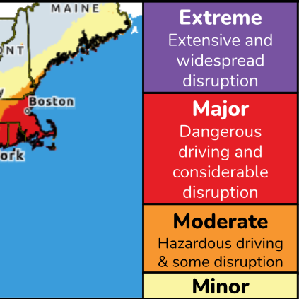 A brewing nor'easter along the East Coast will have the most severe impacts in coastal areas from Feb. 22 to Feb. 23, according to the National Weather Service. Blizzard conditions and winds up to 70 mph are in the forecast, along with heavy snow over a foot in some areas.