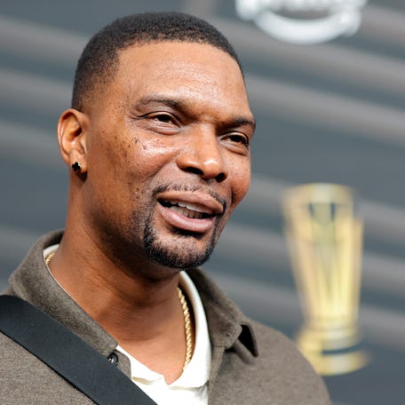Chris Bosh looks on before the Emirates NBA Cup Championship game between the San Antonio Spurs and the New York Knicks at T-Mobile Arena on December 16, 2025 in Las Vegas, Nevada.