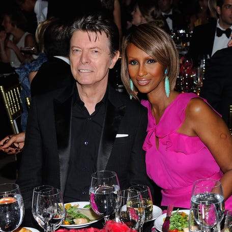 David Bowie and supermodel Iman attend the DKMS' 5th Annual Gala: Linked Against Leukemia at Cipriani Wall Street on April 28, 2011, in New York City.