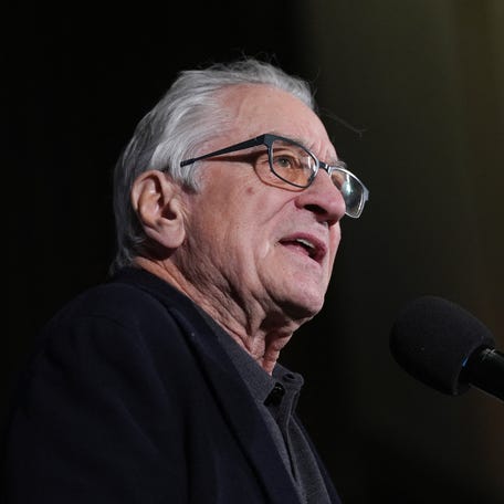 Actor Robert De Niro speaks during the "State of the Swamp," a Democratic-led counter-programming during President Donald Trump's State of the Union address at the National Press Club in Washington, D.C., U.S., February 24, 2026. REUTERS/Leah Millis