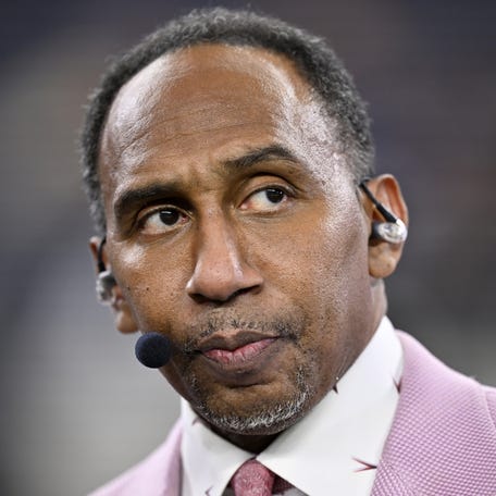 ESPN commentator Stephen A. Smith looks on before the game between the Dallas Cowboys and the Arizona Cardinals at AT&T Stadium in Arlington, Texas on Nov. 3, 2025.