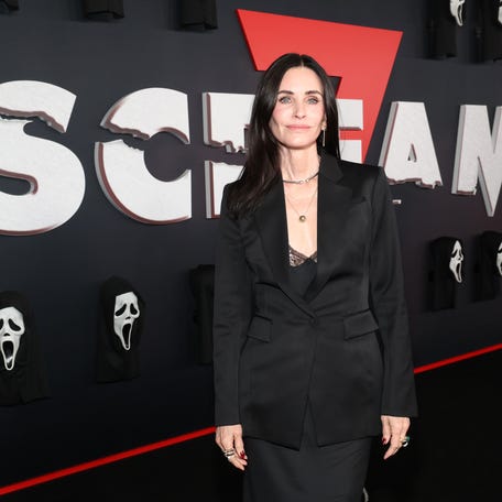 LOS ANGELES, CALIFORNIA - FEBRUARY 25: Courteney Cox attends the "Scream 7" Global Premiere at Paramount Pictures Studios on February 25, 2026, in Los Angeles, California. (Photo by Phillip Faraone/Getty Images for Paramount Pictures)