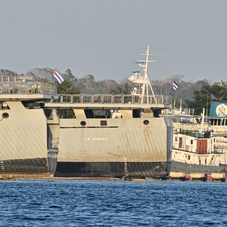 Cuban coast guard ships docked at the port of Havana on February 25, 2026. Cuba's coast guard said on February 25, 2026, it shot dead four people and wounded six others traveling in a US-registered speedboat during an exchange of fire near Cuba's shores that came amid heightened tensions with Washington. (Photo by Adalberto ROQUE / AFP via Getty Images)