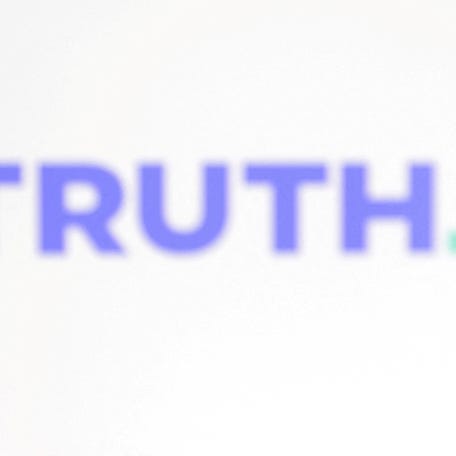 A 3D printed miniature of U.S. President Donald Trump and the Truth Social logo are seen in this illustration taken June 22, 2025.