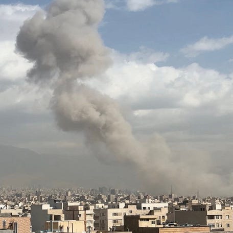 Smoke rises following an explosion after the U.S. and Israel reportedly launched an attack against Iran, in Tehran, Iran, February 28, 2026, in this screen grab taken from video.