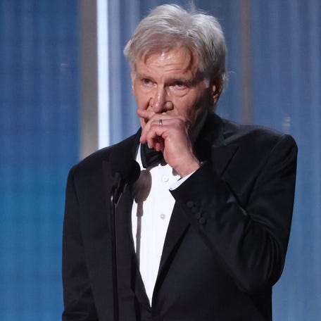 Harrison Ford accepts the Life Achievement award during the Actor Awards, in Los Angeles on March 1, 2026.
