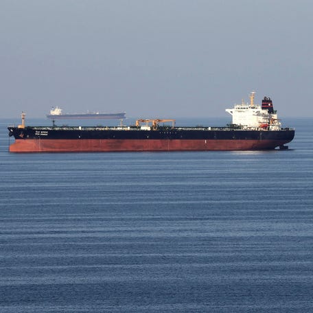 Oil tankers pass through the Strait of Hormuz in this December 21, 2018 file photo.