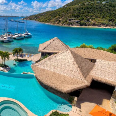 Relaxing spaces and postcard views abound at Scrub Island Resort, Spa, and Marina.