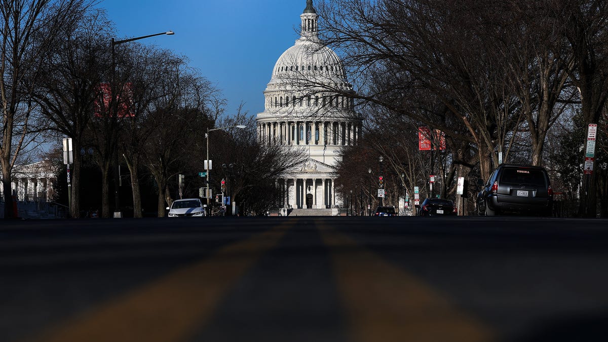 The U.S. Capitol is seen on February 28, 2026, in Washington, DC. President Donald Trump announced that the United States and Israel had launched an attack on Iran Saturday morning.