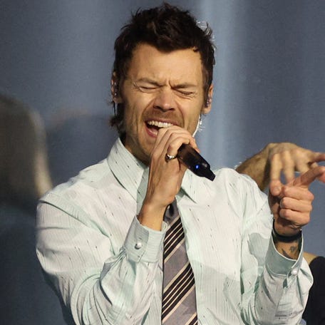 British singer Harry Styles performs at the 2026 BRIT Awards in Manchester, England, on Feb. 28, 2026.