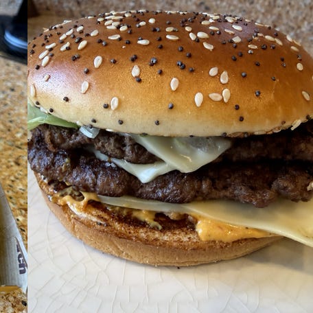 McDonald's Big Arch burger is available for purchase at restaurants nationwide starting Tuesday, March 3.