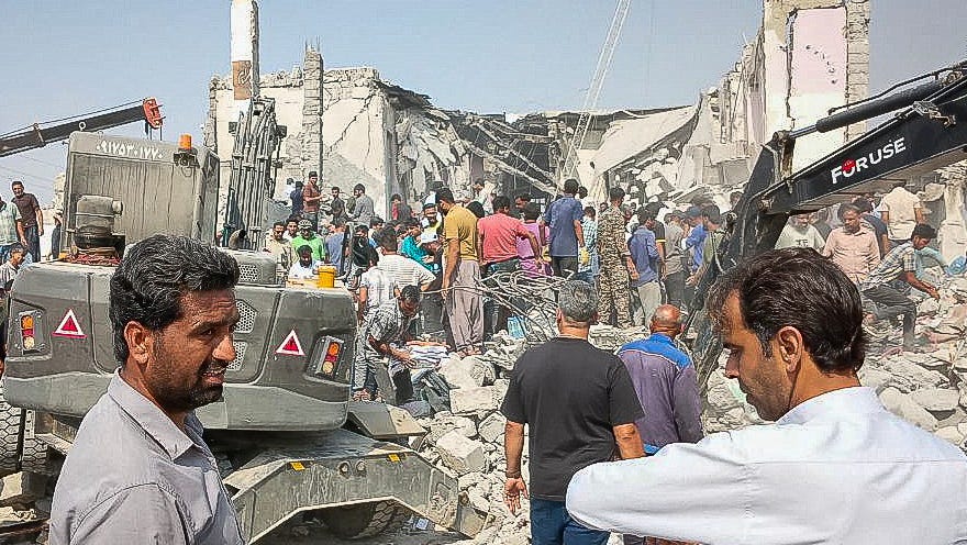 This picture obtained from Iran's ISNA news agency shows the site of a strike on a girls' school in Minab, in Iran's southern Hormozgan province, on February 28, 2026. The United States and Israel launched strikes against Iran on February 28, with Israel's public broadcaster reporting that supreme leader Ayatollah Ali Khamenei had been targeted, as the Islamic republic retaliated with barrages of missiles at Gulf states and Israel. (Photo by ALI NAJAFI / ISNA / AFP via Getty Images)