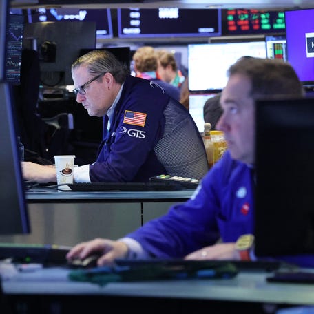 Traders work on the floor of the New York Stock Exchange (NYSE) on March 02, 2026 in New York City.