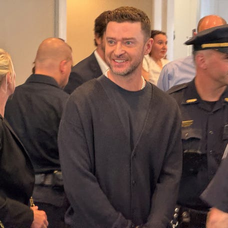 Singer Justin Timberlake appears at a hearing related to a DWI arrest in the Sag Harbor Village Court in Sag Harbor, New York, U.S., September 13, 2024.