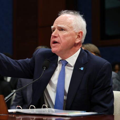 Minnesota Gov. Tim Walz testifies during a House Oversight and Government Reform Committee hearing on March 4, 2026, in Washington, DC.