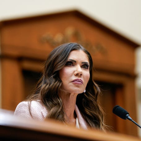 U.S. Homeland Security Secretary Kristi Noem attends a House Judiciary Committee hearing on "Oversight of the Department of Homeland Security" to testify, on Capitol Hill in Washington, D.C., U.S., March 4, 2026. REUTERS/Elizabeth Frantz