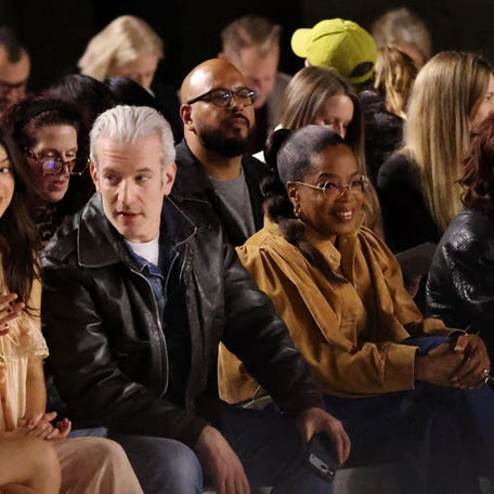 PARIS, FRANCE - MARCH 05: (EDITORIAL USE ONLY - For Non-Editorial use please seek approval from Fashion House) Olivia Rodrigo, Mel Ottenberg, Oprah Winfrey and Gayle King attend the ChloÃ© Womenswear Fall/Winter 2026-2027 show as part of Paris Fashion Week on March 05, 2026 in Paris, France. (Photo by Aurore Marechal/Getty Images)