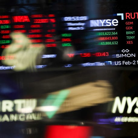 Digital screens display trading numbers at the New York Stock Exchange (NYSE) during morning trading on March 5, 2026 in New York City. Wall Street stocks retreated early Thursday as oil market volatility triggered by the Middle East war kept investors on guard. (Photo by ANGELA WEISS / AFP via Getty Images)