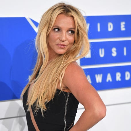 Britney Spears arrives for the 2016 MTV Video Music Awards Aug. 28, 2016, at Madison Square Garden in New York City.