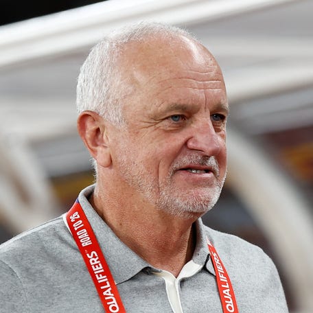 Graham Arnold looks on during a FIFA World Cup Asian third qualifier Group C match between Indonesia and Australia at Gelora Bung Karno Stadium on Sept. 10, 2024 in Jakarta, Indonesia.