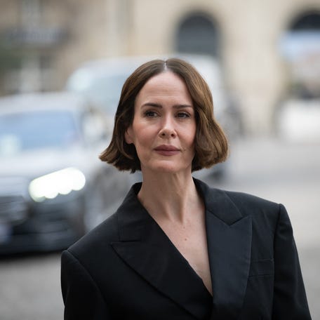 Sarah Paulson attends the Celine Womenswear Fall/Winter 2026-2027 show as part of Paris Fashion Week in Paris France 2026/03/07 (Photo by Laurent Hou / Hans Lucas / AFP via Getty Images)