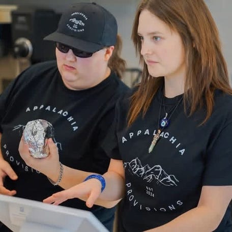 Students working at the Appalachia Provisions Café.