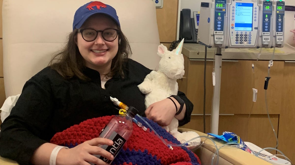 Lauren Ver Steeg undergoing treatment for rectal cancer.