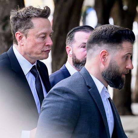 SAN FRANCISCO, CALIFORNIA - MARCH 04: Elon Musk arrives at federal court on March 4, 2026 in San Francisco, California. Musk is on trial in a civil case for allegedly manipulating Twitter's stock price prior to his purchase of the company in 2022. (Photo by Josh Edelson/Getty Images)