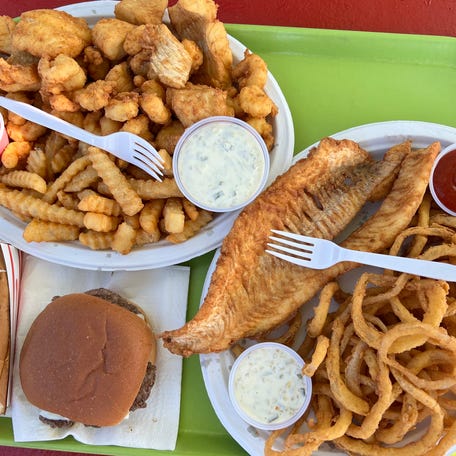Fried haddock, right, is the star at Bagaduce Lunch, but there is something for everybody on the menu.